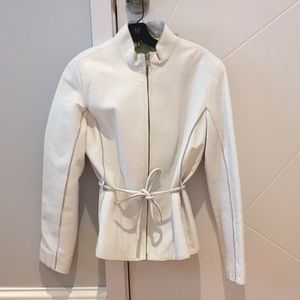 Andrew Marc white genuine leather jacket size M